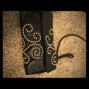 Cross body leather clutch